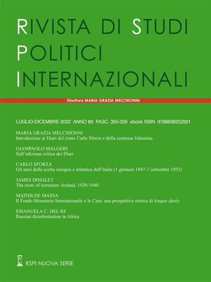 cover image of Rivista di Studi Politici Internazionali 3-4/2022